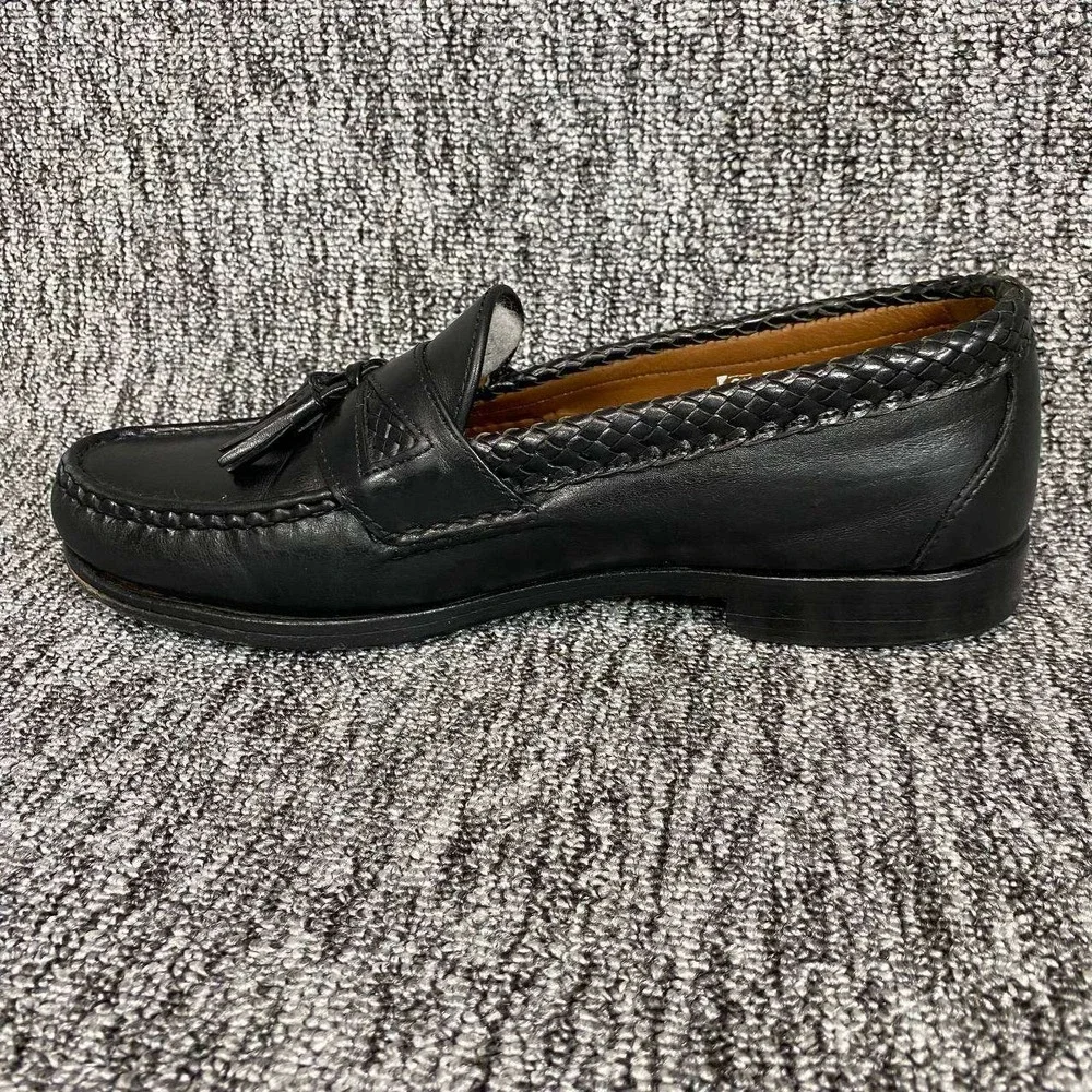 Allen‎ Edmonds Maxfield Loafers Mens Size 9.5 D Black Woven Tassel Leather Shoes